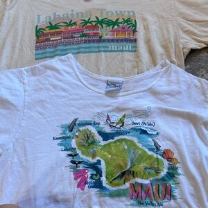 BUNDLE SALE Maui & Lahaina Town White Graphic Women's T-Shirt 2 total